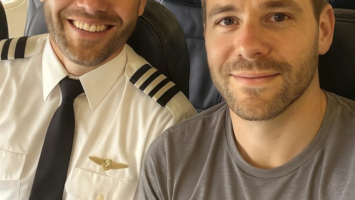 Bevor er das Flugzeug verlässt, bemerkt der Pilot den letzten Passagier im Flugzeug, der eine Nachbildung seiner selbst ist