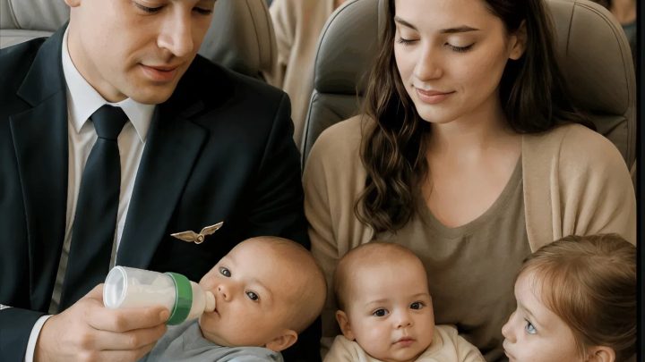 Ich wurde mit drei weinenden Babys allein im Flugzeug zurückgelassen – und dann tat der Pilot etwas, das ich nie vergessen werde.