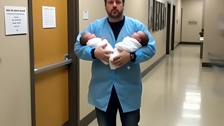 Ich sah plötzlich meinen Mann in einem luxuriösen Anzug, der mit zwei Babys auf dem Arm aus der Entbindungsstation kam.