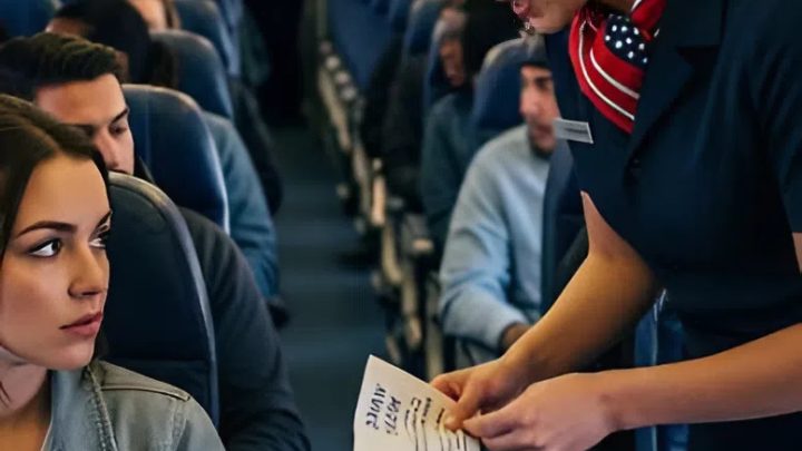 Meine Stewardess reichte mir eine Serviette: „Tu so, als ob dir schlecht wäre. Steig aus diesem Flugzeug aus.“ Ich ignorierte sie – sie kam zurück: „Bitte. Ich flehe dich an.“ Zwei Stunden später…