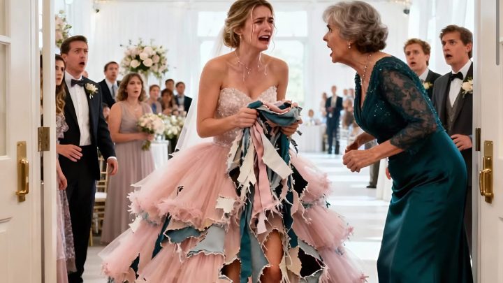 Vor zweihundert reichen Gästen zerrissen sie ihr Kleid, beschuldigten sie, etwas genommen zu haben, das ihr nicht gehörte, und warfen sie hinaus, als wäre sie nichts wert. Aber als sie flüsterte: „Papa“ … Ich brauche dich“, erkannte die Familie, die versucht hatte, sie zu brechen, endlich die Wahrheit darüber, wer sie wirklich war.