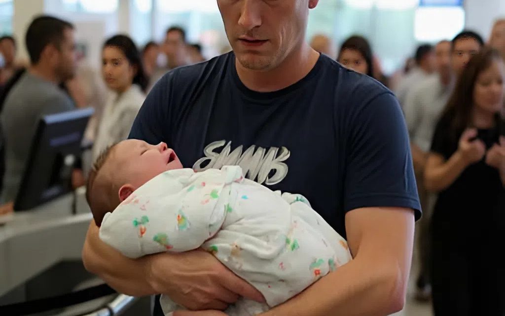 Verwitweter Vater wurde daran gehindert, mit seinem Baby an Bord eines Fluges zu gehen, doch dann veränderte eine ältere Frau alles.