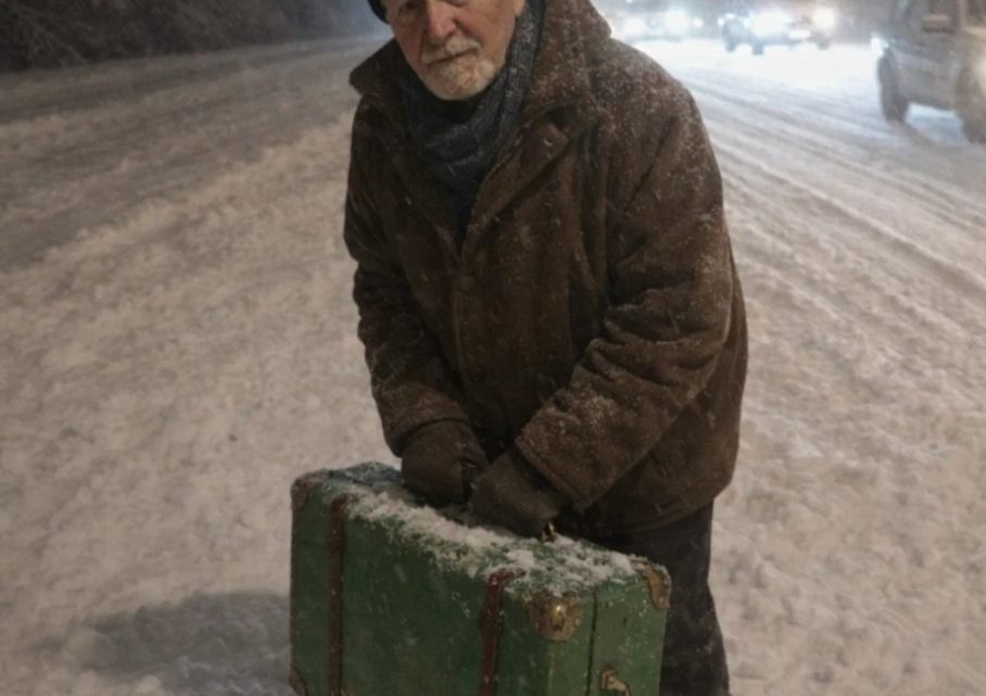 Ich habe einen älteren Mann auf einer einsamen Winterstraße mitgenommen – und später erfahren, wer er wirklich war.