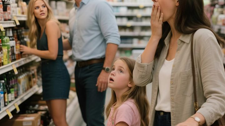 Moja 8-letnia córka szepnęła: „Mamo, dlaczego tata tu jest?”. Byłam w szoku, widząc mojego męża, który rzekomo był w podróży służbowej, wchodzącego do tajnego pokoju za supermarketem z kopertą z napisem „OJCOWSTWO”… i groźbą skierowaną do mojej córki…