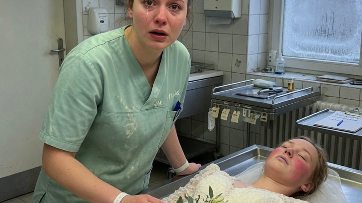 Die Braut brach mitten während der Hochzeit zusammen und wurde für tot erklärt und direkt in die Leichenhalle gebracht, doch die junge Mitarbeiterin dort bemerkte etwas Unheimliches: Die Wangen der Braut waren rosig wie bei einer Lebenden und in ihrer Brust schlug noch ein Herz