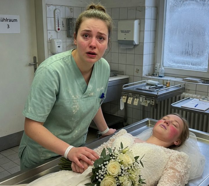 Die Braut brach mitten während der Hochzeit zusammen und wurde für tot erklärt und direkt in die Leichenhalle gebracht, doch die junge Mitarbeiterin dort bemerkte etwas Unheimliches: Die Wangen der Braut waren rosig wie bei einer Lebenden und in ihrer Brust schlug noch ein Herz