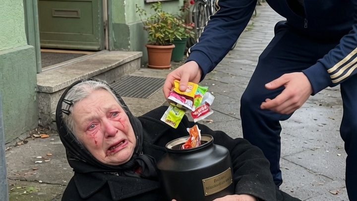 Ein junger Mann verspottete auf offener Straße eine Frau, die vor Schmerz kaum noch stehen konnte und die Urne mit der Asche ihres verstorbenen Mannes an sich drückte, hielt sie für eine Obdachlose und warf seinen Müll direkt hinein; doch mit der Strafe, die ihn dafür erwartete, hatte er niemals gerechnet