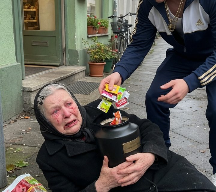Ein junger Mann verspottete auf offener Straße eine Frau, die vor Schmerz kaum noch stehen konnte und die Urne mit der Asche ihres verstorbenen Mannes an sich drückte, hielt sie für eine Obdachlose und warf seinen Müll direkt hinein; doch mit der Strafe, die ihn dafür erwartete, hatte er niemals gerechnet