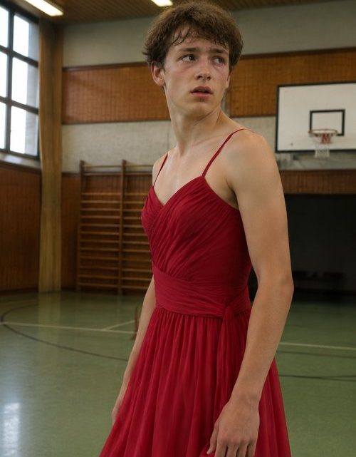 Mein Sohn kam zum Abschlussball in einem feuerroten Kleid – als alle den Grund erfuhren, herrschte Stille im Saal