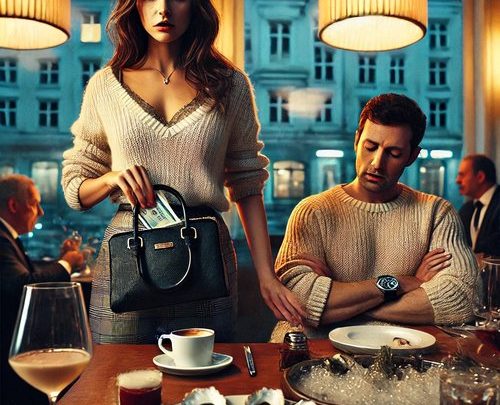 Er bestellte beim ersten Date Austern, Steak und teuren Wein — doch als die Rechnung kam, behauptete er plötzlich, sein Portemonnaie vergessen zu haben. Ich zahlte nur meinen Cappuccino und verließ ruhig das Restaurant