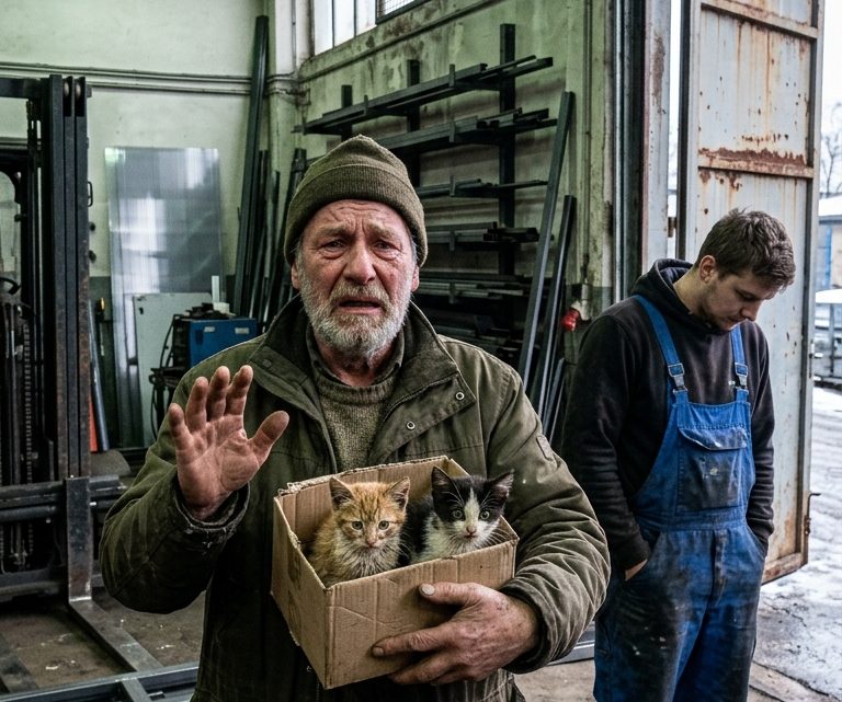 Zwei winzige Katzenkinder wurden in einer Werkhalle gefangen – sie zitterten wie Laub, und niemand ahnte, dass ausgerechnet sie unser Zuhause verändern würden
