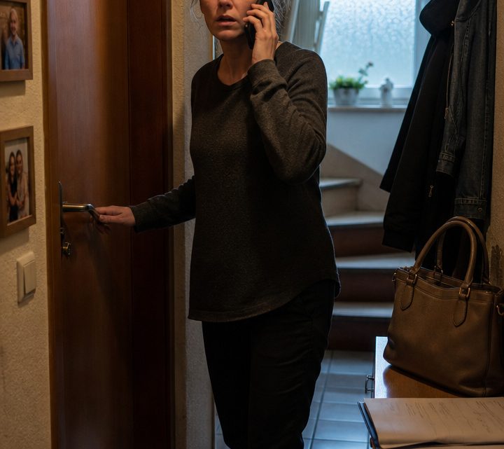Ich kam nur wegen vergessener Unterlagen nach Hause — und fand meinen Mann mit der Nachbarin im Bad, also schloss ich die Tür ab und rief ihren Ehemann