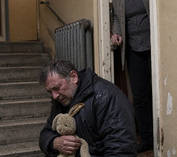 Alle jagten ihn aus jedem Treppenhaus, bis eine einsame Mutter den erfrierenden Fremden in ihre kleine Wohnung ließ