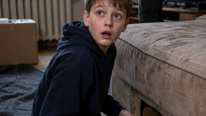„Da ist etwas drin!“ – Der Junge brach in Tränen aus, nachdem er sich auf das alte Sofa gesetzt hatte, das seine verstorbene Großmutter ihm hinterlassen hatte