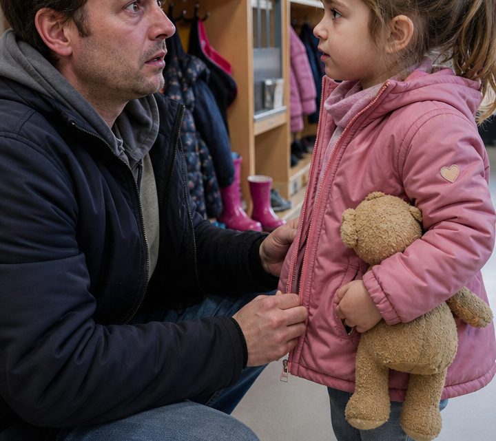 Als ich meine fünfjährige Tochter aus dem Kindergarten abholte, fragte sie plötzlich: „Papa, warum ist mein neuer Papa heute nicht gekommen wie sonst?“