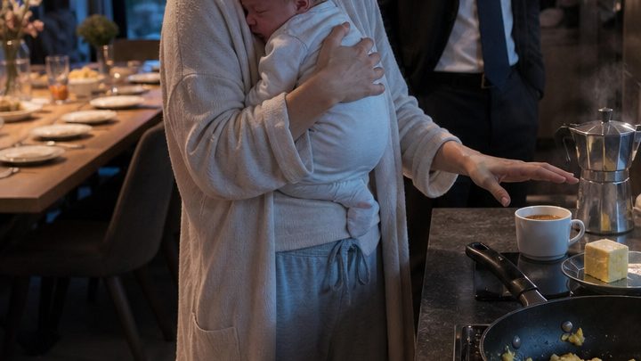 Um 4:30 Uhr morgens kam mein Mann nach Hause – ich stand allein in der Küche, hielt unser zwei Monate altes Baby im Arm und bereitete Frühstück für seine ganze Familie vor. „Scheidung“, sagte er. Ich antwortete nicht, nahm nur meinen Koffer und ging … Sie ahnten nicht, was ich längst wusste