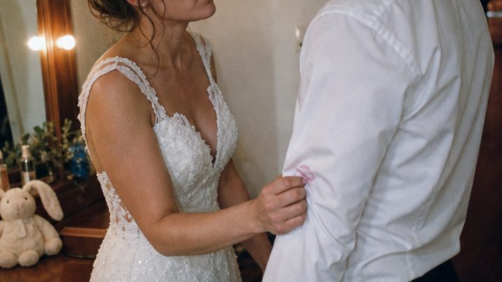 An meinem Hochzeitstag flüsterte meine siebenjährige Tochter: „Mama, sieh Papas Ärmel an – ich will keinen neuen Vater“, und plötzlich stand alles auf dem Spiel