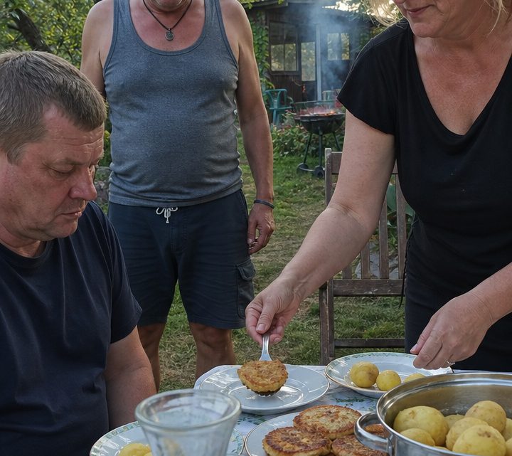 „Greift ruhig bei den Kartoffeln zu, liebe Gäste – wer mit leeren Händen anreist, bekommt eben das, was auf dem Tisch steht!“, erklärte die Hausherrin freundlich und erteilte ihren Besuchern damit eine Lektion, die niemand so schnell vergessen sollte