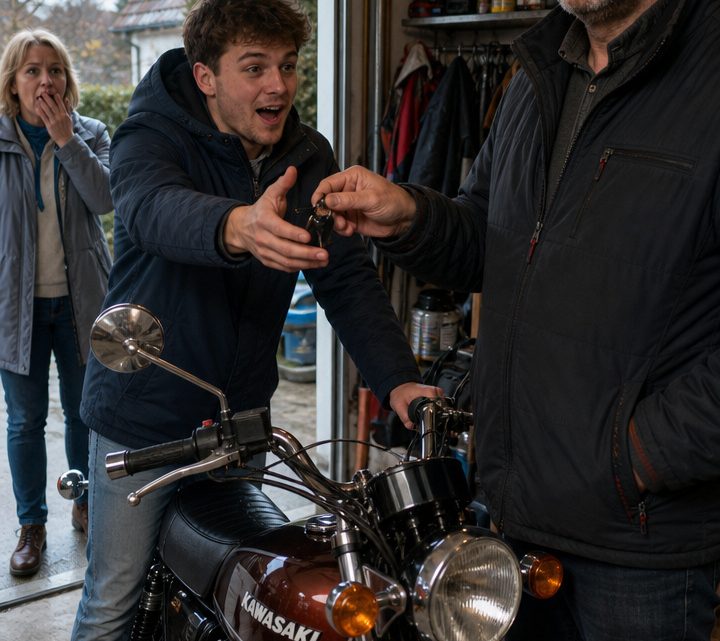 Er schenkte das Motorrad, das ihre Tochter fürs Studium gebraucht hätte, dem Sohn seines verstorbenen Bruders – und erst als er vor der verschlossenen Tür stand, begriff er, was er damit endgültig zerstört hatte