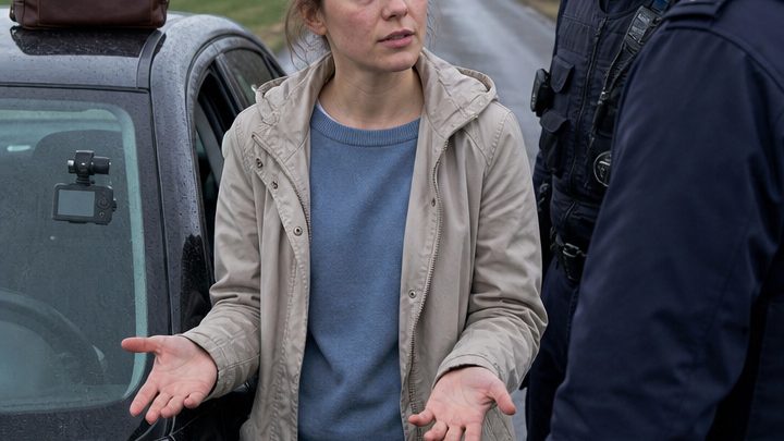 Zwei Polizisten glaubten, sie könnten eine junge Frau auf einer verlassenen Landstraße einschüchtern – doch wenige Minuten später mussten sie erkennen, wen sie tatsächlich in Handschellen gelegt hatten
