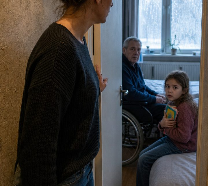Jedes Mal, wenn ich das Zimmer betrat, versteckte mein Vater die Hände meiner Tochter unter der Decke – doch als ich eines Tages unangekündigt zurückkam, blieb mir beim Anblick der Wahrheit das Herz stehen. 😨💔