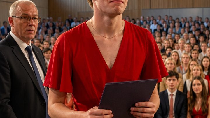 Zwei Wochen vor der Abschlussfeier sagte mein Sohn, er wolle etwas tun, wodurch er Freunde, die Unterstützung seines Vaters und vielleicht sogar seinen guten Ruf verlieren könnte – doch als Hunderte Menschen über ihn lachten, enthüllte er den wahren Grund für das rote Kleid