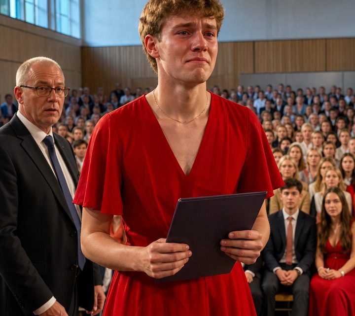 Zwei Wochen vor der Abschlussfeier sagte mein Sohn, er wolle etwas tun, wodurch er Freunde, die Unterstützung seines Vaters und vielleicht sogar seinen guten Ruf verlieren könnte – doch als Hunderte Menschen über ihn lachten, enthüllte er den wahren Grund für das rote Kleid