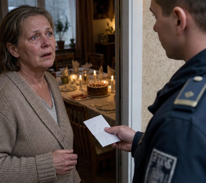 Ich wartete an meinem sechzigsten Geburtstag vier Stunden auf meine sechs Kinder – dann klopfte ein Polizist an die Tür und überreichte mir eine Nachricht, die mir den Atem raubte