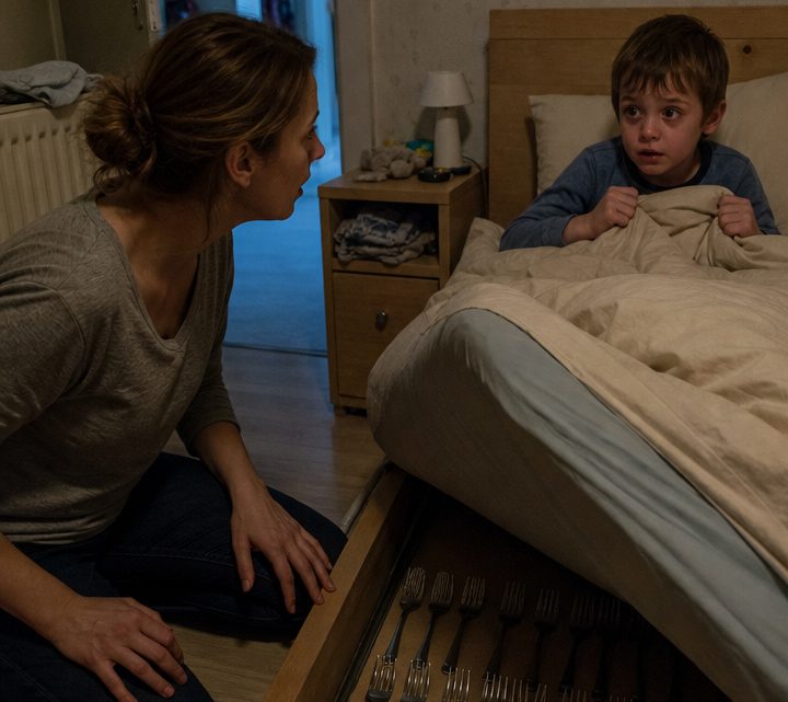 Mein Sohn versteckte heimlich Gabeln unter seiner Matratze und zuckte jedes Mal zusammen, sobald ich nach ihrem Verbleib fragte – bis er mir eines Abends flüsternd verriet, dass es das Geheimnis seines Vaters sei. Als ich daraufhin in den Kleiderschrank meines Mannes sah und dort etwas Unfassbares entdeckte, begriff ich, dass ich den Menschen, mit dem ich all die Jahre gelebt hatte, überhaupt nicht kannte. 😨🍴