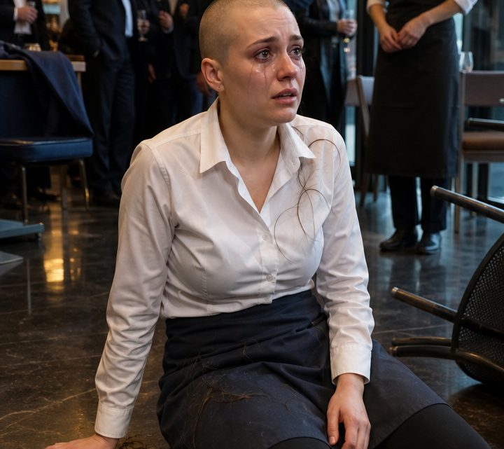 Die Kellnerin wurde zum Spaß kahl rasiert – doch als ihr Ehemann das Restaurant betrat, verstummte das Lachen augenblicklich…