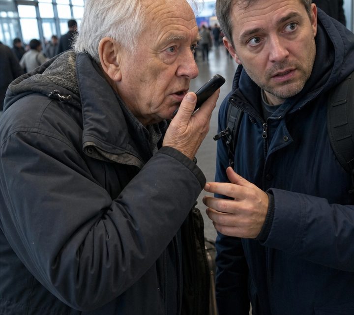 Ich half einem alten Mann am Flughafen – wenige Minuten später nahm er mein Handy und rief die Polizei, und als ich hörte, was er sagte, gefror mir das Blut in den Adern 😨😱
