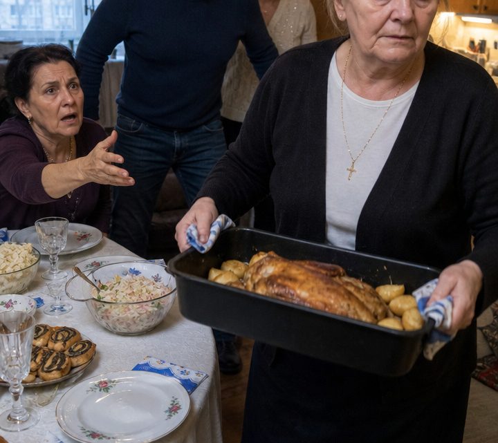 „Für diesen armseligen Festtagstisch schäme ich mich vor meiner Familie!“ – Doch als die Gäste nach dem besten Braten griffen, nahm Helga ihn einfach wieder mit