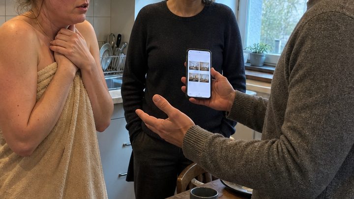 Die Kaffeefilter lagen ganz oben im Schrank, doch meine Schwester bat meinen Mann jedes Mal, sie herunterzuholen, wenn sie nur mit einem Handtuch bekleidet durch unsere Küche kam – bis er ihr am Sonntag sein entsperrtes Handy zeigte und erklärte, warum er seit Tagen einfach den Raum verließ