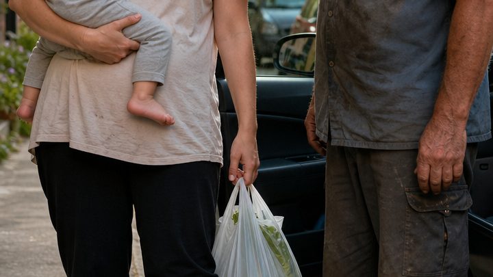 Mein Vater sah mich mit geschwollenem Knöchel durch die Straße humpeln – mein Baby auf der Hüfte, die Einkaufstüten in der anderen Hand. Doch als er erfuhr, warum ich zu Fuß ging, stand er wenig später vor ihrer Tür und ließ ihre Gesichter vor Schreck erblassen