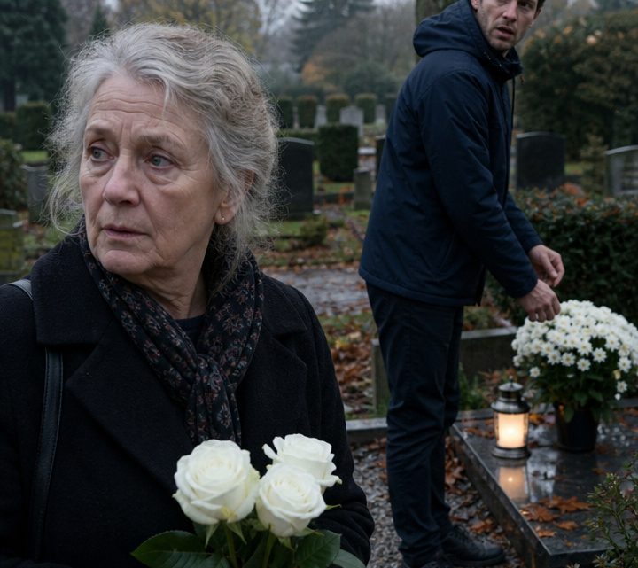 Jeden Sonntag besuchte ich das Grab meines Mannes – bis ein fremder Mann dort Blumen niederlegte und ich erfuhr, dass mein ganzes gemeinsames Leben auf einem Geheimnis beruhte